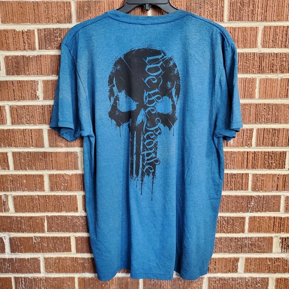 Howitzer Other - Howitzer Mens Blue American Patriot We The People Skull Graphic Tee Shirt Large